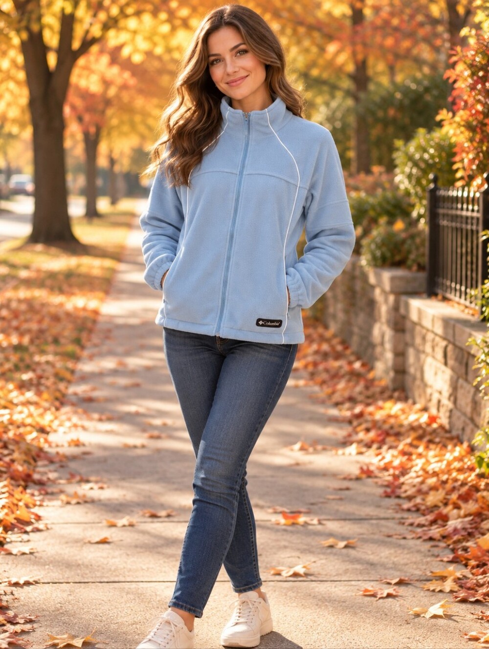 Columbia Women's Reversable Full-Zip Rain Fleece Jacket Benton Springs Full-Zip